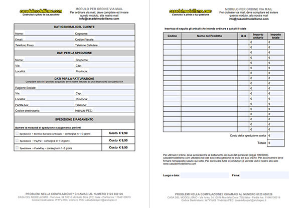 ordine via mail pdf